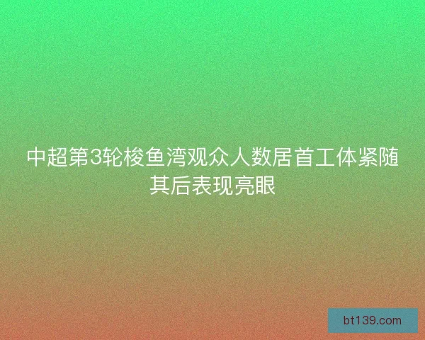 中超第3轮梭鱼湾观众人数居首工体紧随其后表现亮眼