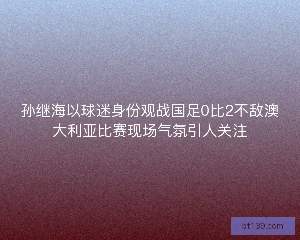 孙继海以球迷身份观战国足0比2不敌澳大利亚比赛现场气氛引人关注
